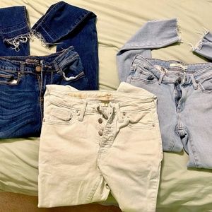 3 PAIR MID RISE SKINNY JEANS / SIZE 1 (25/R)